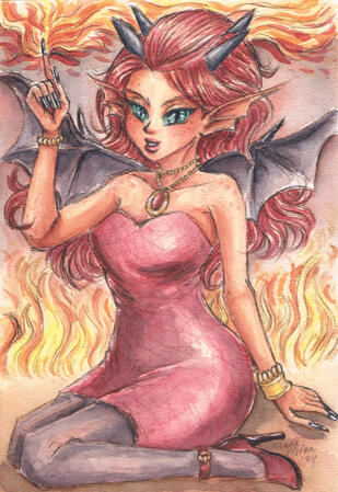 A female character resembled after a dragon.