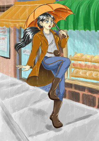 Amber the Rainy Girl (Human Form)