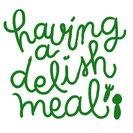 Having a delish meal